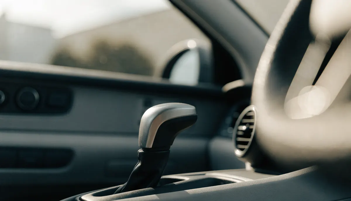 Cambio automático en el interior de un coche moderno